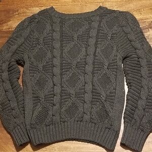 Chunky Charcoal Cable Knit Sweater Oona & Maud XL